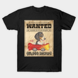 Funny Cute Beagle Dog Wanted Poster T-Shirt